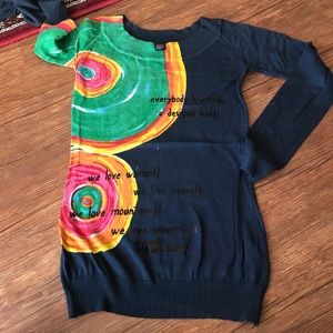 Bohemian print; never worn; cowlish neckline!