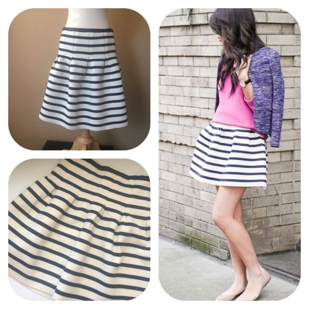 GAP Neoprene striped pleated mini skirt
