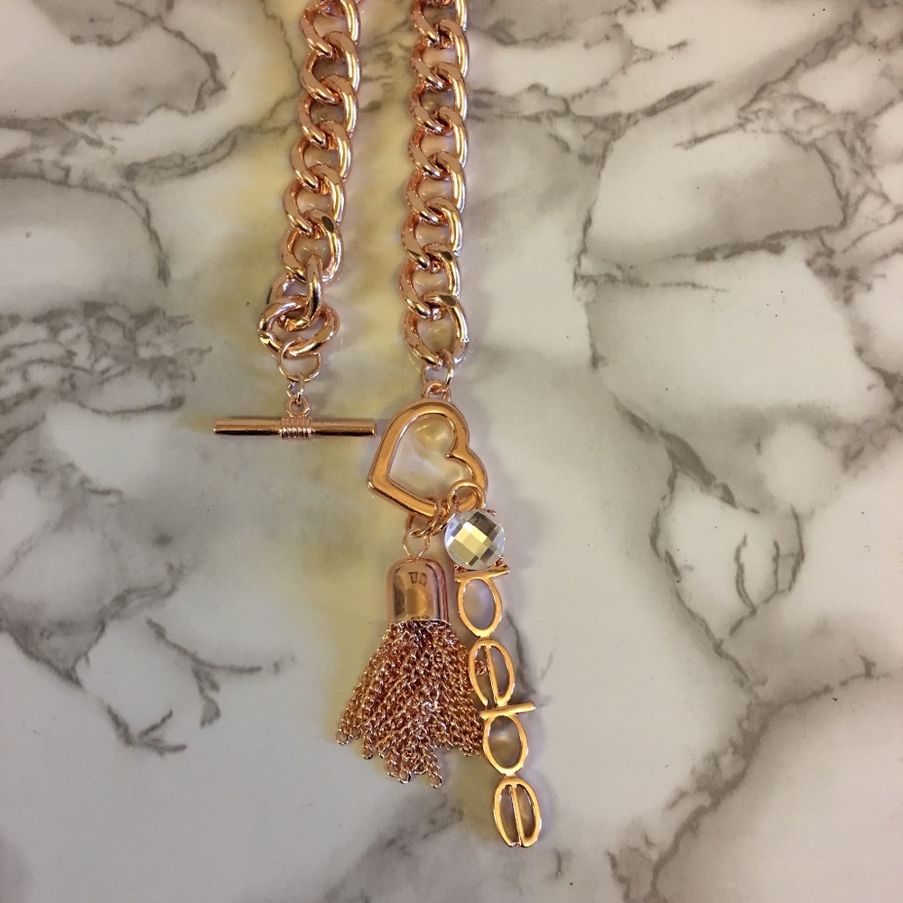 Bebe Rose Gold Charm Necklace