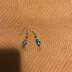 Blue and White Handmade Earrings