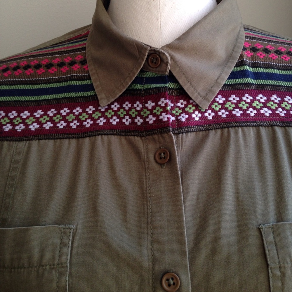 L Olive Green ELEMENT button-up