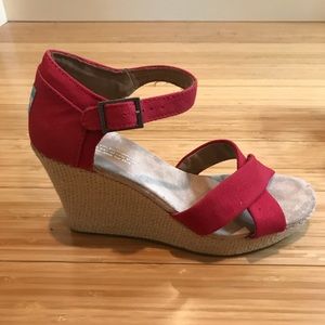 Never worn, Toms wedge sandals