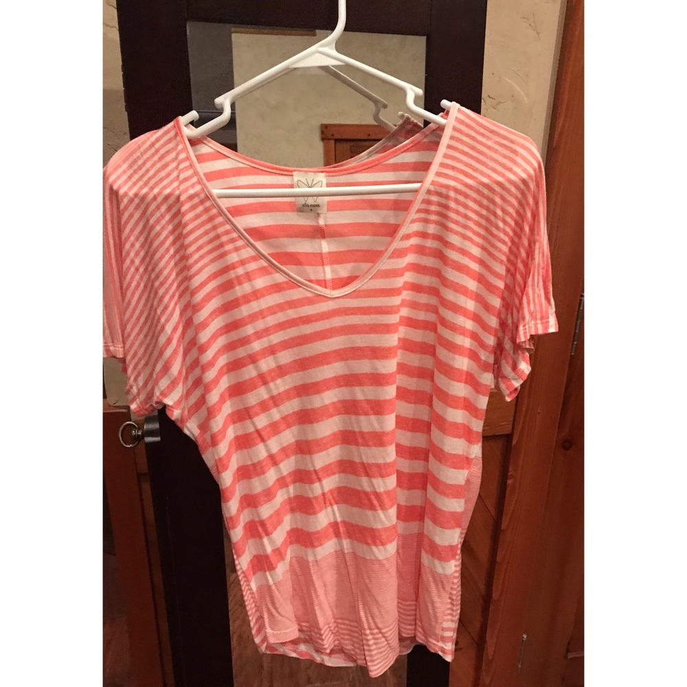 Ella Moss Pink and White Striped Top