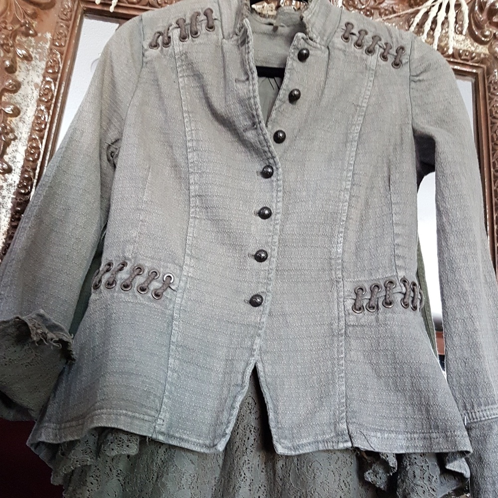 Free people military, steam punk style jacket
