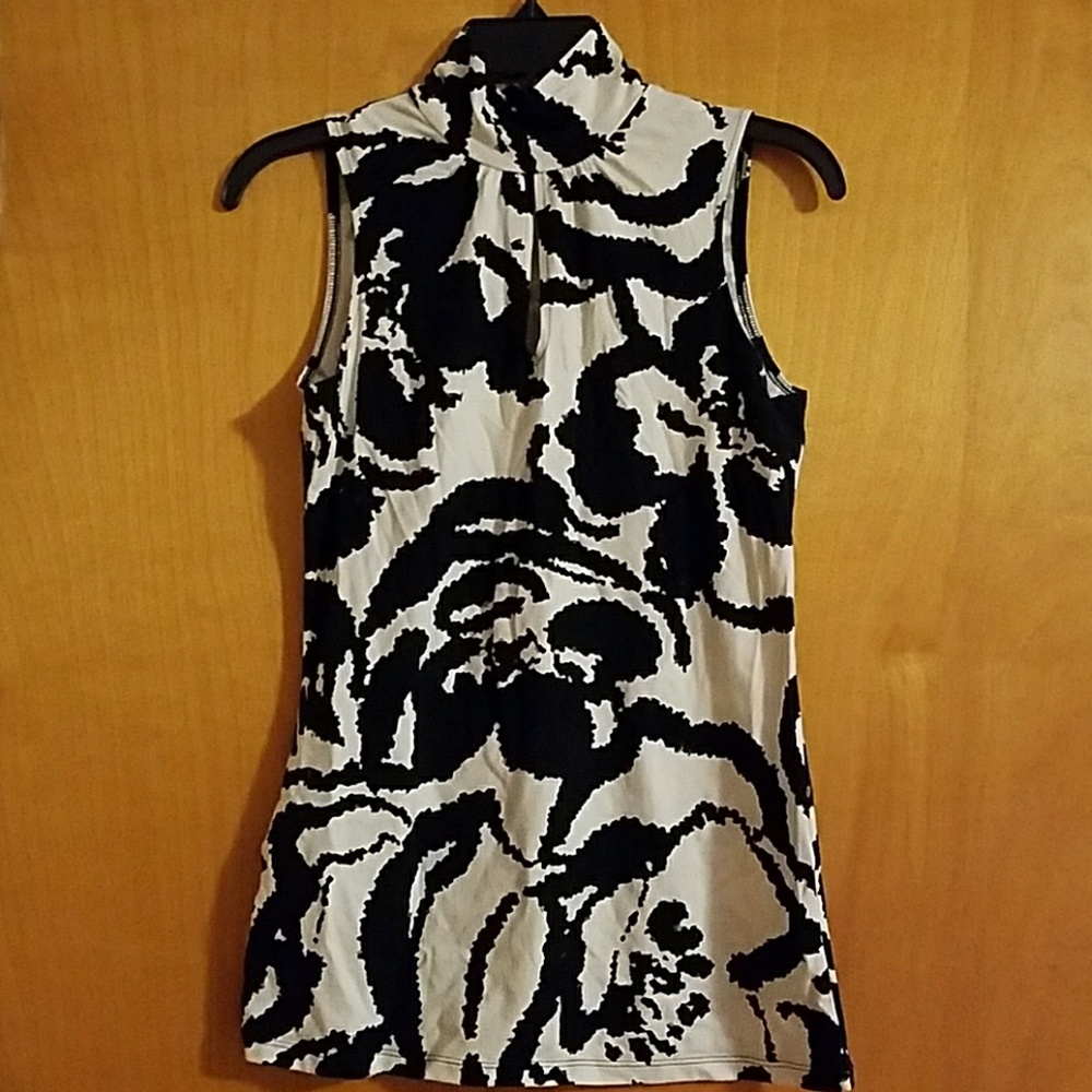 Express black white tank top