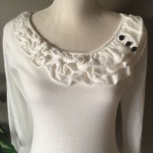 White Ruffled NY&C Sweater