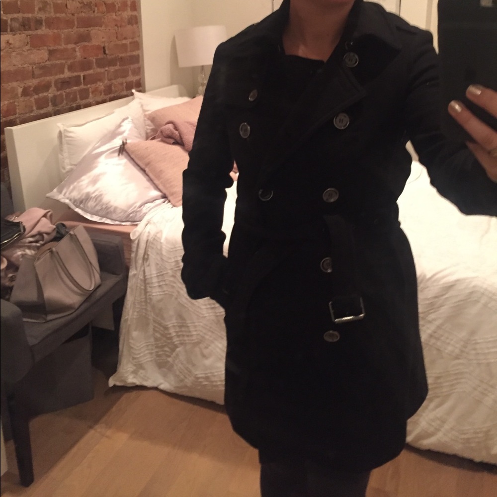 Burberry black trench wool coat