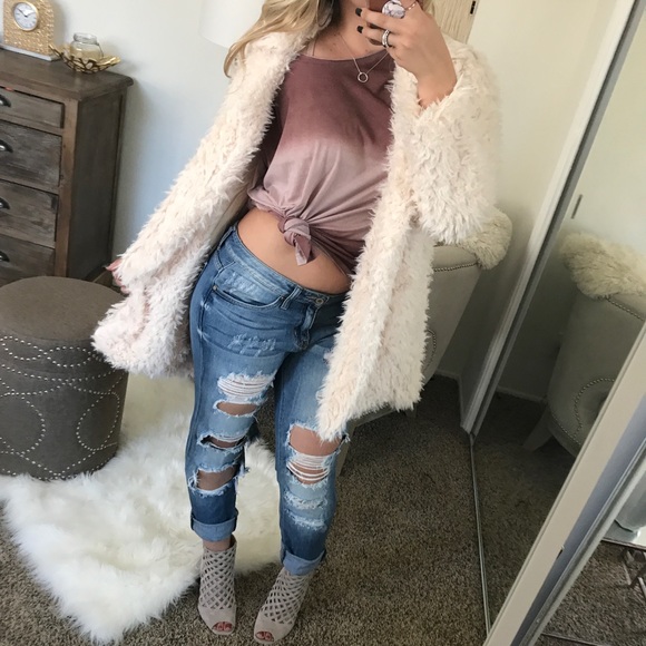 LAST1•Mauve Dip Dye Cotton Tee - Picture 6 of 7