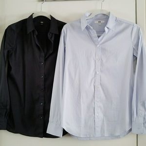 Uniqlo BUNDLE of 2 fitted button down shirts