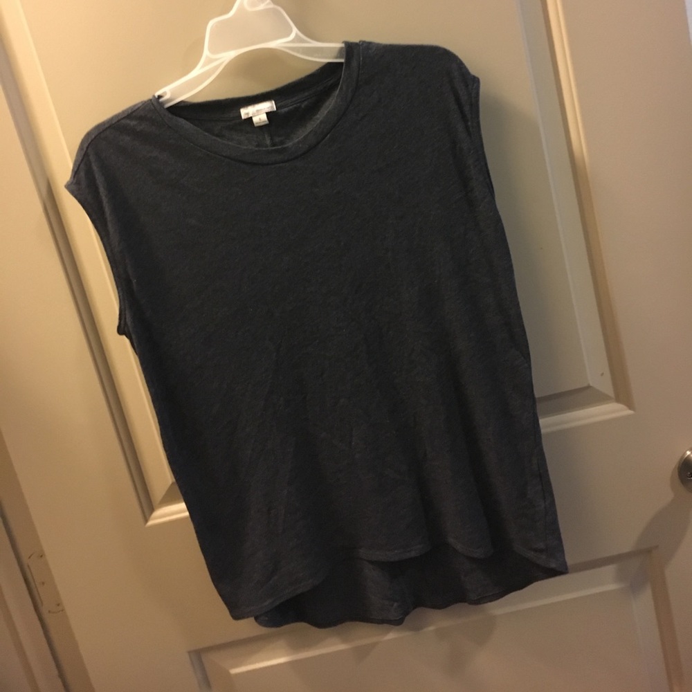 Grey cap sleeve T-shirt