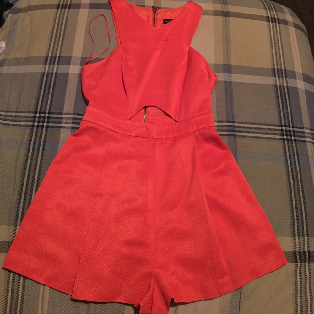 Orange Shorts Romper