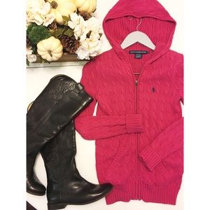 Ralph Lauren Sport Pink Zip Up Sweater