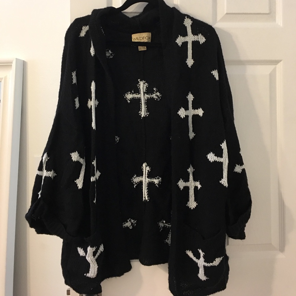 Wildfox oversized cross sweater size small