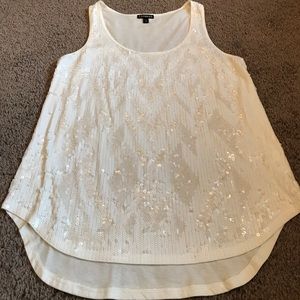 Express Western Chevron White and Creme Sequins