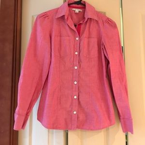 Cute tailored red button up.