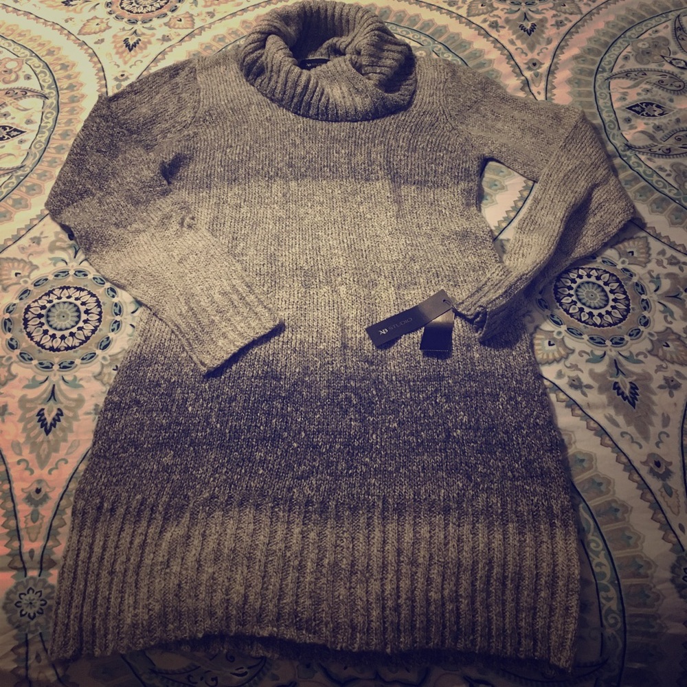 Women’s AB Studio Ombré Gray Tunic Sweater NWT lg