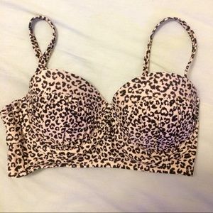 Leopard Animal Print Bikini Top Padded M