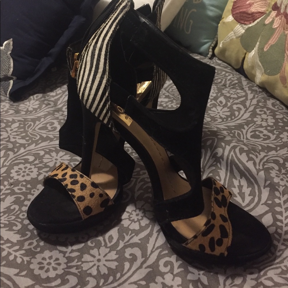 Dolce Vita leather animal hair platform heel