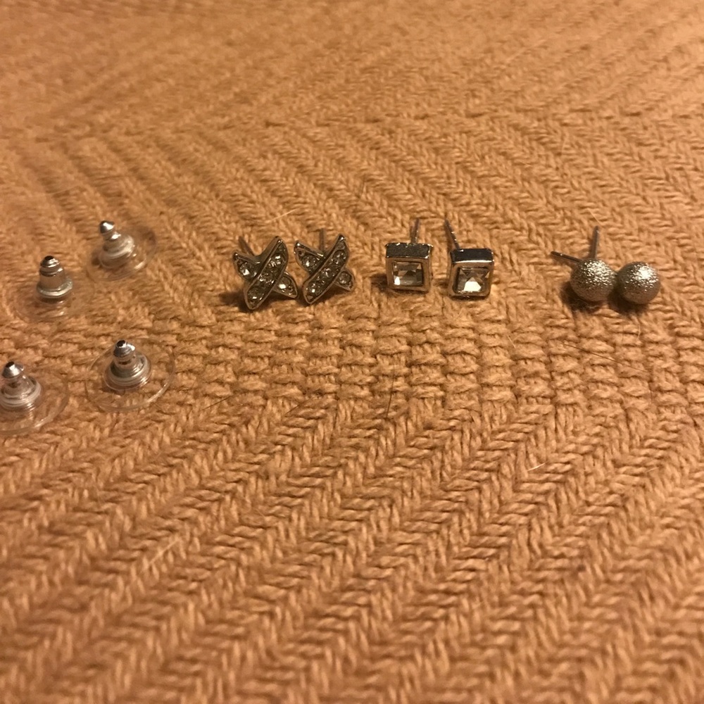 Set of 3 Silver Earrings