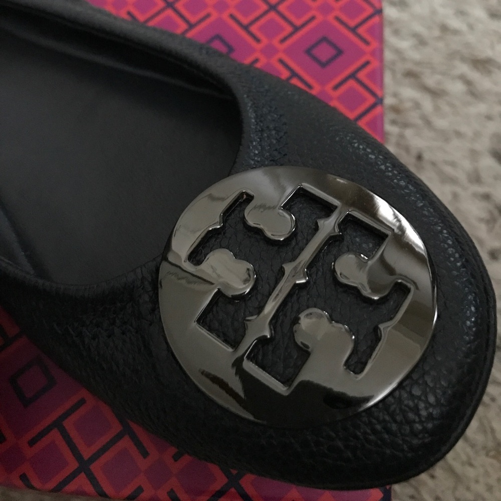 Tory Burch navy ballet flats
