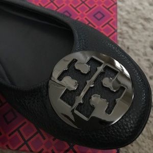 Tory Burch navy ballet flats