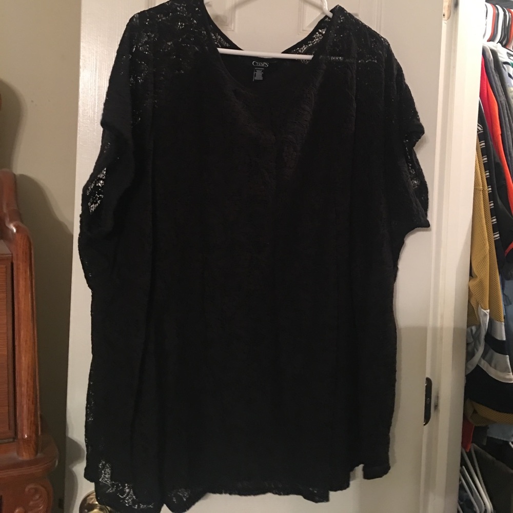 Black lacy shirt. 3XL 🌟WORN ONCE🌟