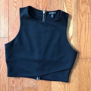 Express Cutout Zip-Back Crop Top