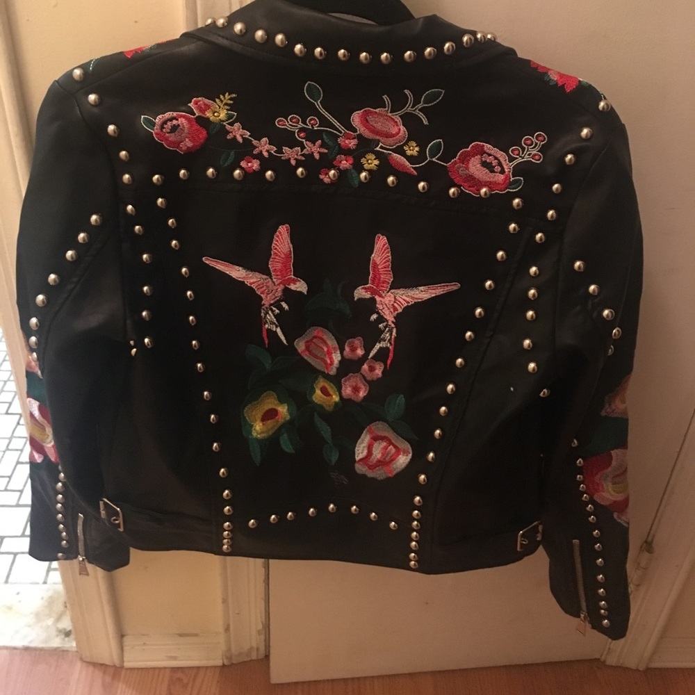 Studded faux leather jacket