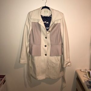 Elevenses tie-belt peplum wool coat