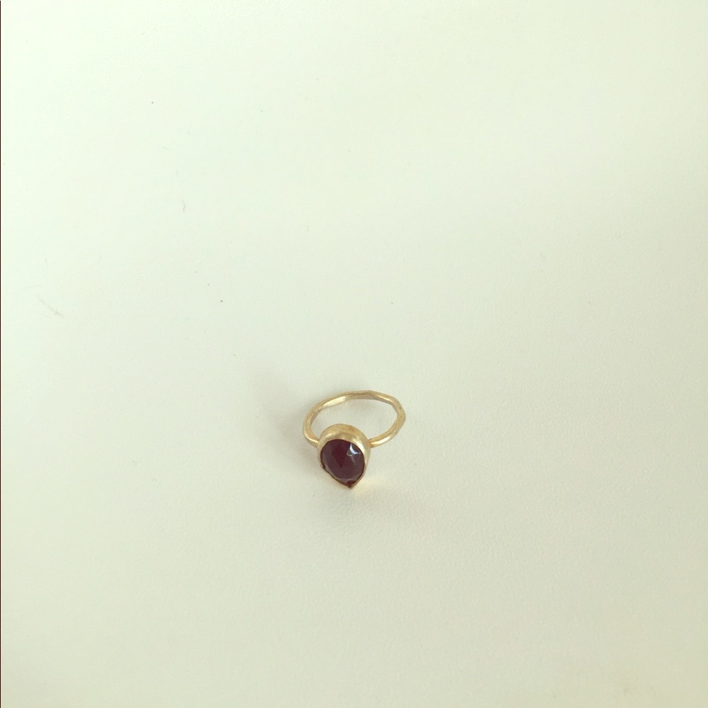 Madewell Black & brass teardrop ring.