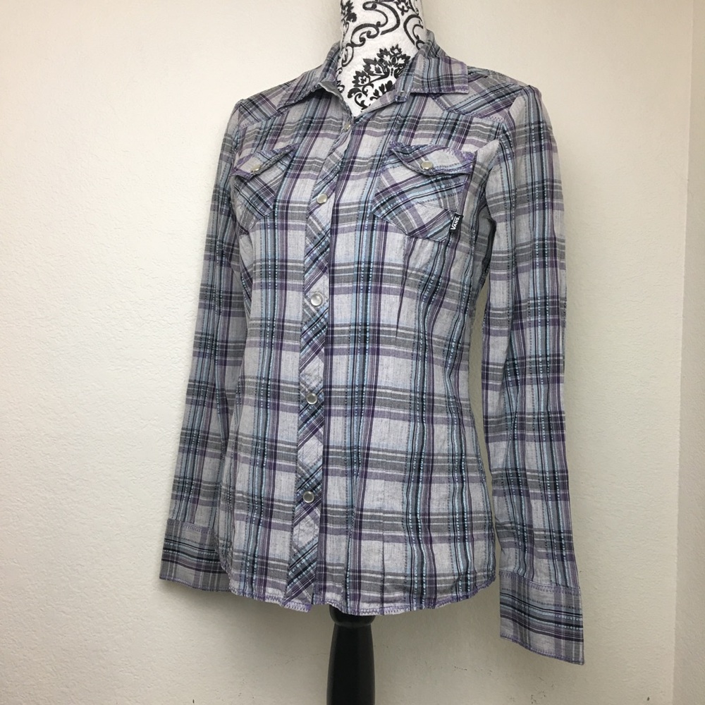 Vans Plaid Button Up Long Sleeve
