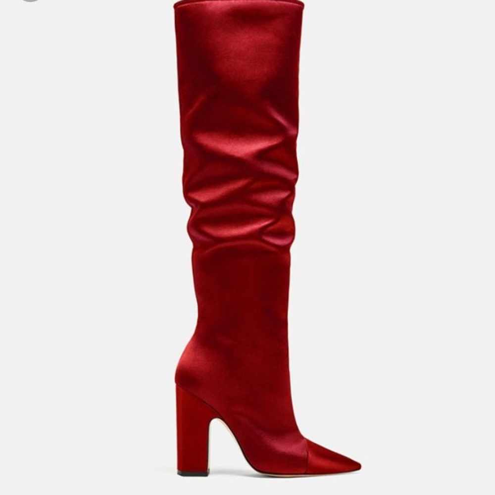 Zara satin boots
