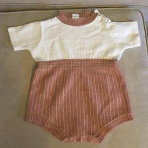 1970s baby bodysuit cream and tan