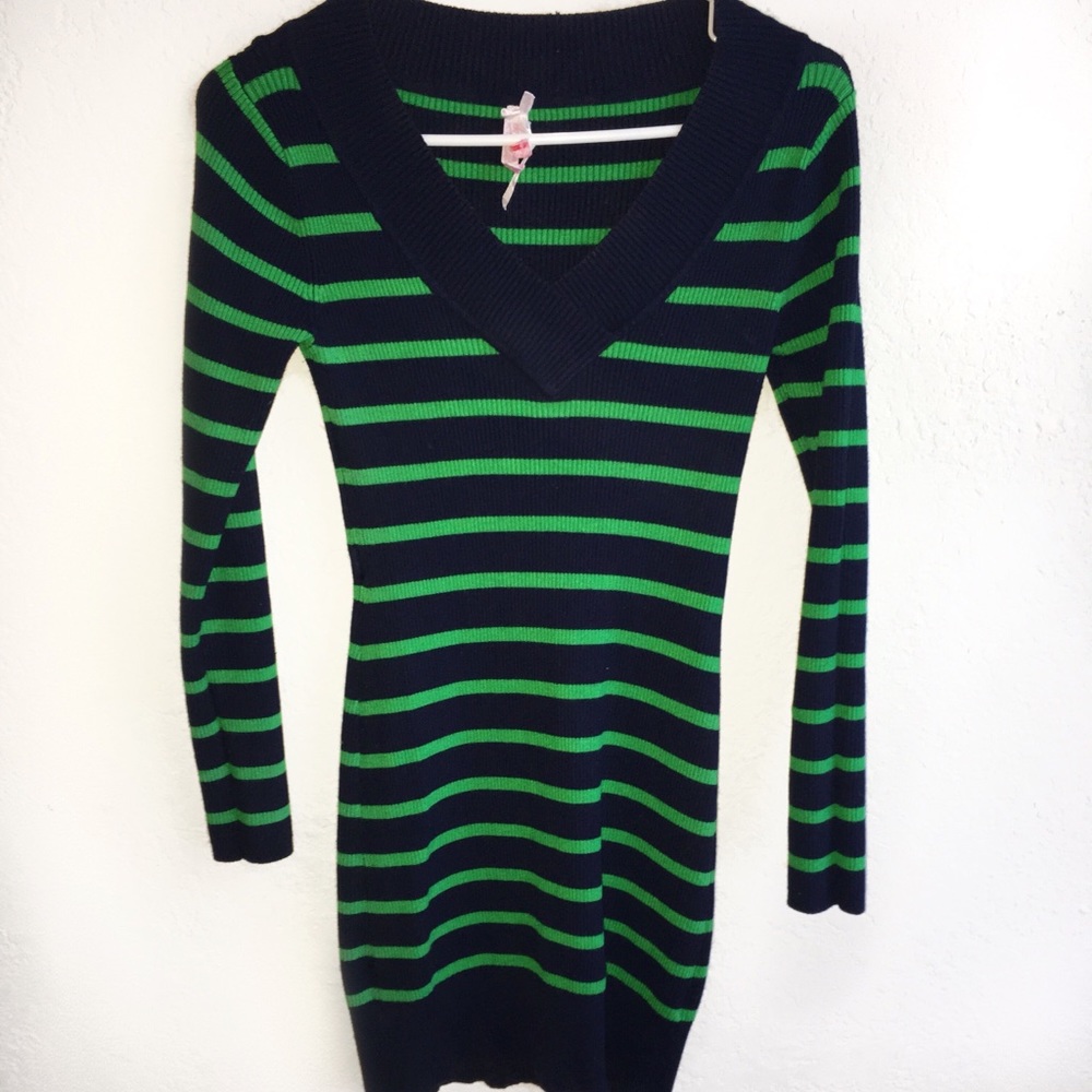 Stripped sweater dress