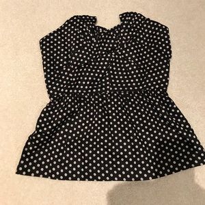 Black and cream polkadotted strapless bustier