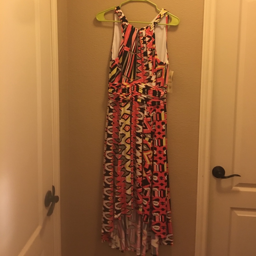 Coral print dress