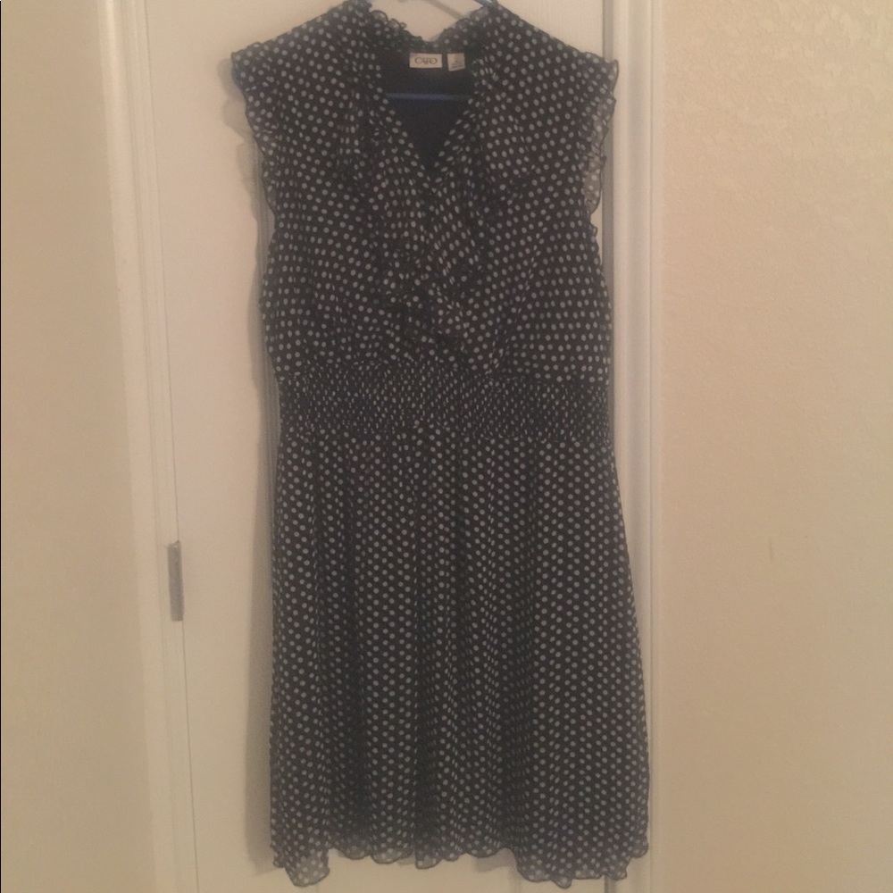 Black and white polka dot dress