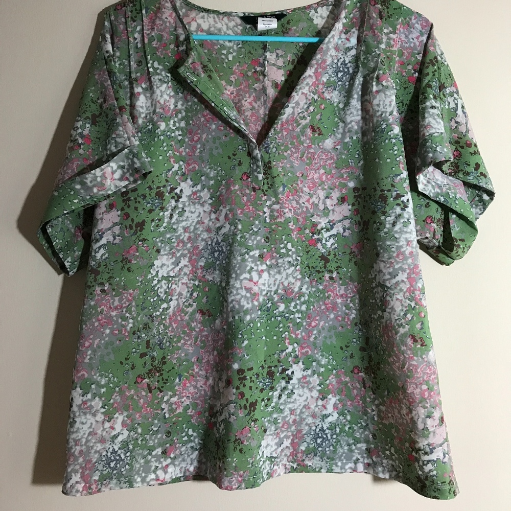 J.Crew green speckled top