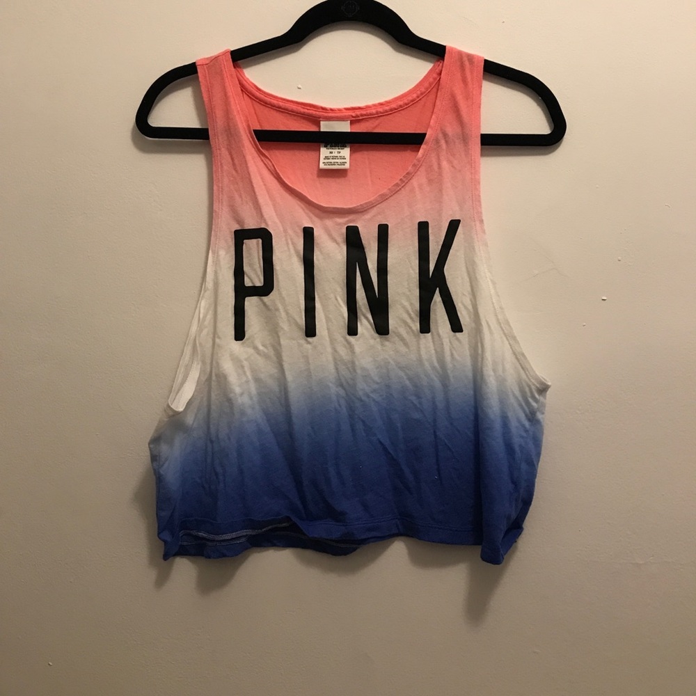 PINK Red, White, and Blue crop-top