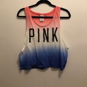 PINK Red, White, and Blue crop-top