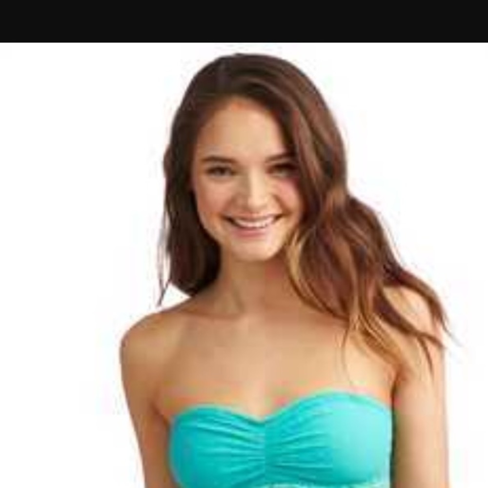 Teal bandeau lace
