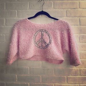 Vintage sparkle peace crop top Vintage sparkle peace crop top