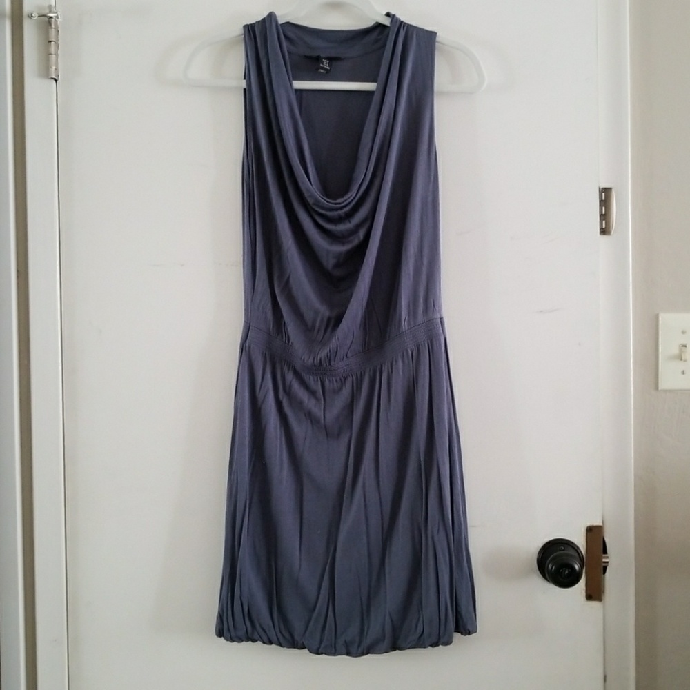 Gray blue dress very slight bubble dress