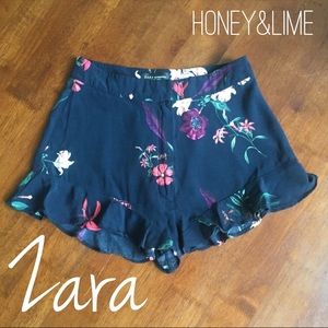 Zara Ruffle Hem Shorts