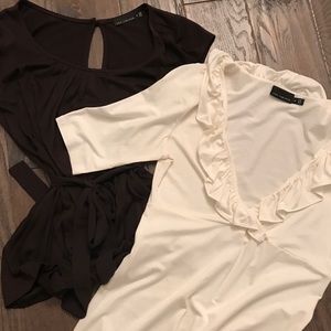 2 tops from the Limited brown and cream