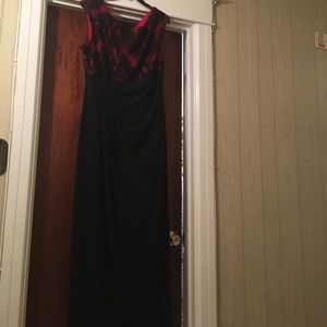Red and black Semi formal dress.