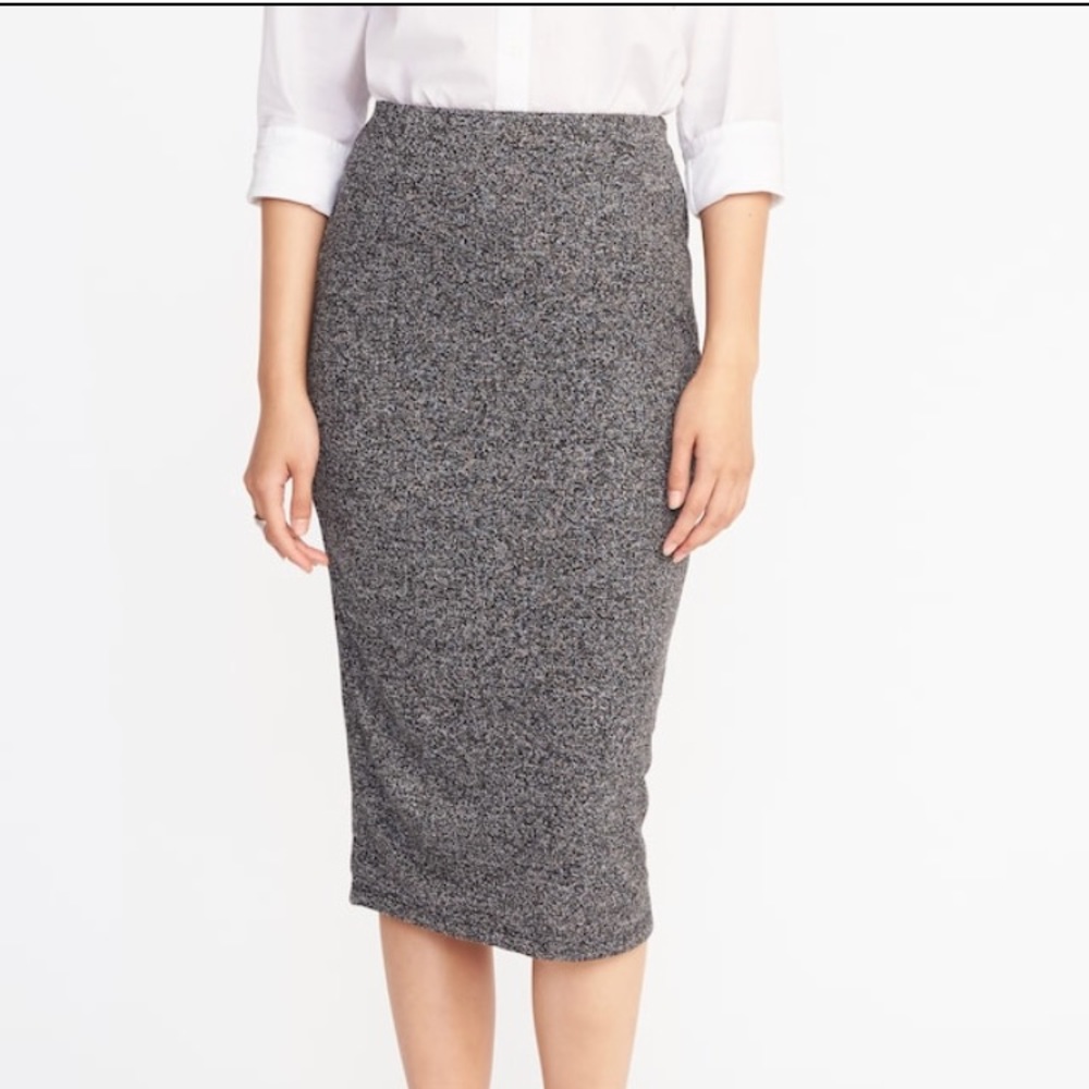 Jersey-Knit Midi Pencil Skirt