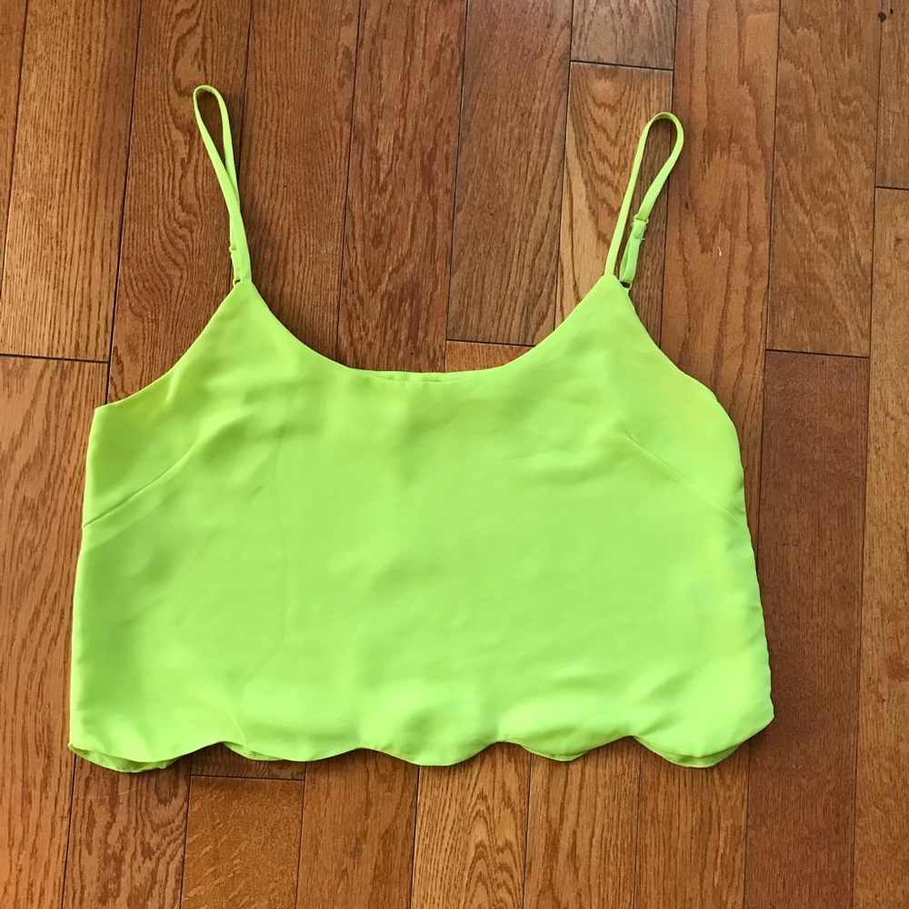 La Hearts Lime Green Crop Top