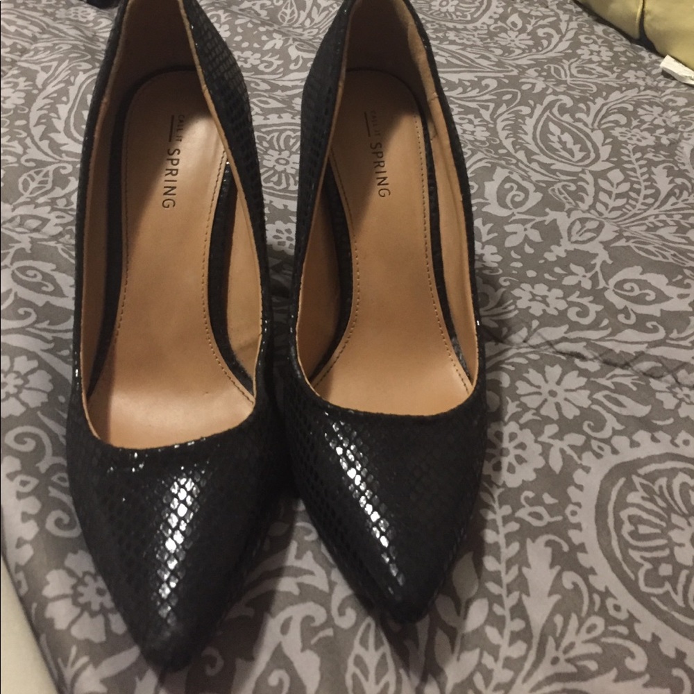 Sexy snake pattern platform point toe heel