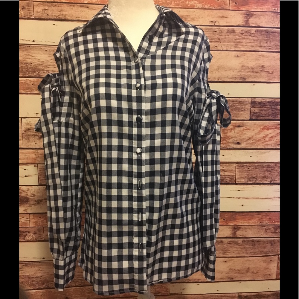 Blue & White Long Sleeve blouse